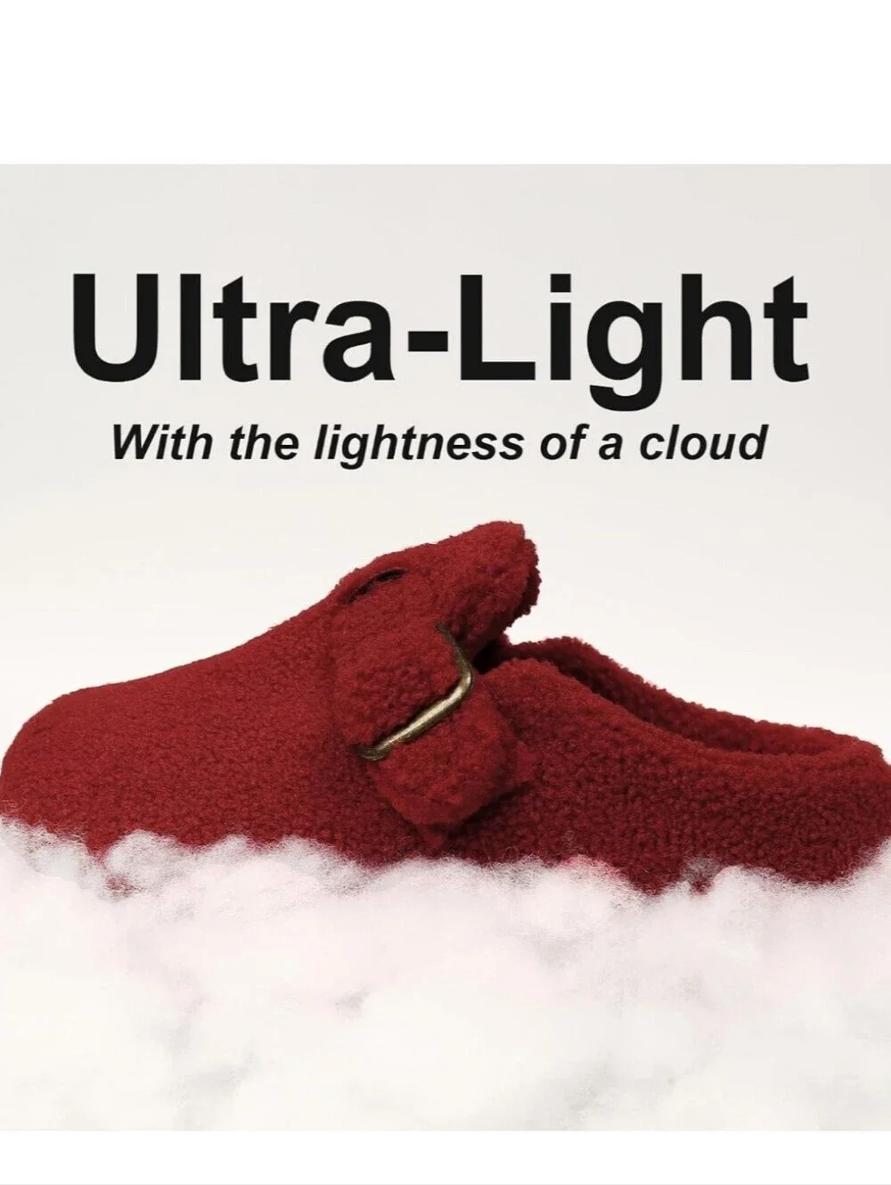 Cozy Red Sherpa Buckle Slip-On Slippers